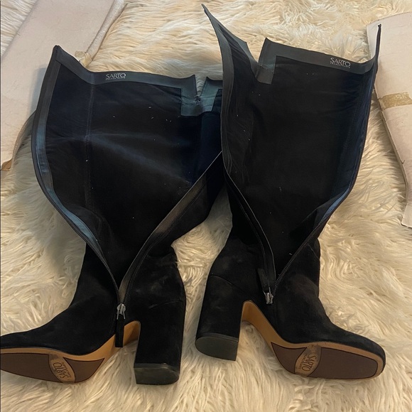 Franco Sarto Black Over the Knee Suede Boots size 7.5 BNWOT see all photos - Picture 11 of 16
